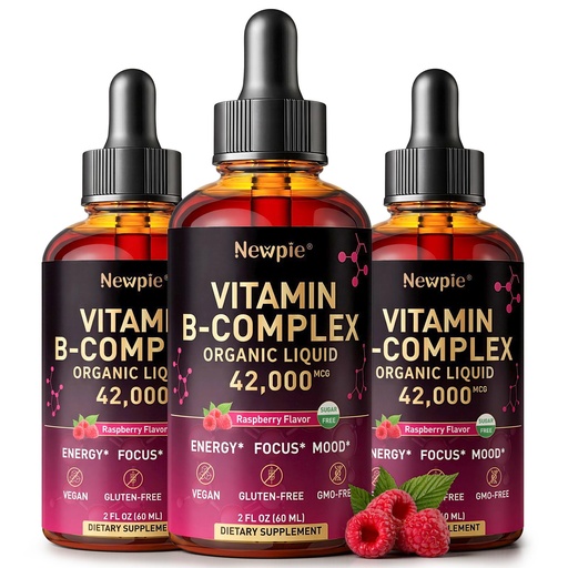 [BRSRGBT5OEBGGGTD] Vitamin B Complex Liquid Drops - B12 Methylcobalamin, B6, B1, Niacin & Folate, Biotin, Vitamin C, Choline, Inositol, CoQ10 & Taurine - Methylated Sublingual for Energy & Focus - Vegan, Organic