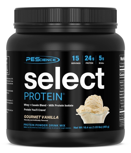 [BRSRGCYPDECRMYD2] PEScience Select Protein Powder, Whey and Casein Blend, Lean Protein Powder for Women and Men, Low Calorie, Low Carb, Keto Friendly, Gluten Free, Gourmet Vanilla - 15 Servings