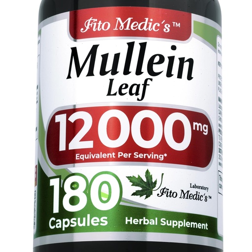[BRSREEA2OIIQ4ALA] FITO MEDIC'S Mullein | Mullein Leaf Capsules | 180 Capsules | Concentrated Extract | Highly Absorbable Herbal Supplement