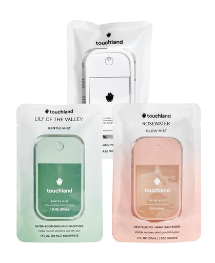 [BRSROA37DJ7WKYLL] Touchland Glow + Gentle Hand Sanitizer Spray + Case Set