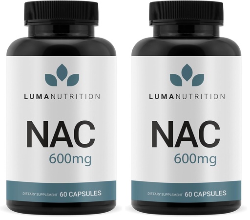 [BRSRGZY5PMGWY2TD] Luma Nutrition NAC 600 mg Capsules - NAC Supplement N-Acetyl Cysteine for Antioxidant, Respiratory & Cellular Support - Supports Immune Function, Exercise Recovery - GMP and Made in USA (Pack of 2)