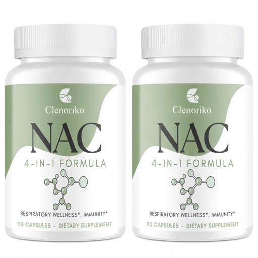 [BRSRGCATOYFAYGTO] NAC Supplement 1200mg with Bromelain, Glycine & Selenium, 4-in-1 NAC Supplement N-Acetyl Cysteine for Respiratory & Airway Wellness, Glutathione Precursor, Antioxidant & Immunity*, 180 Caps