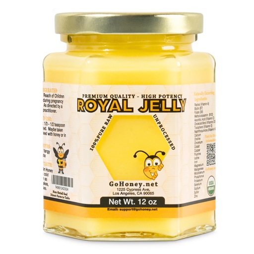 [BRSRMHTRC4FQOH3J] Royal Jelly Organic - 100% Pure & Raw Royal Jelly - 12 oz, Glass jar