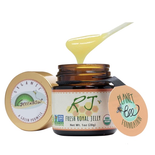 [BRSWKFICAF7QKCTO] Greenbow Organic Fresh Royal Jelly - 100% USDA Certified Organic, Non-GMO, Halal, Certified GMP, Pure, Gluten Free - One of The Most Nutrition Packed - (28g)
