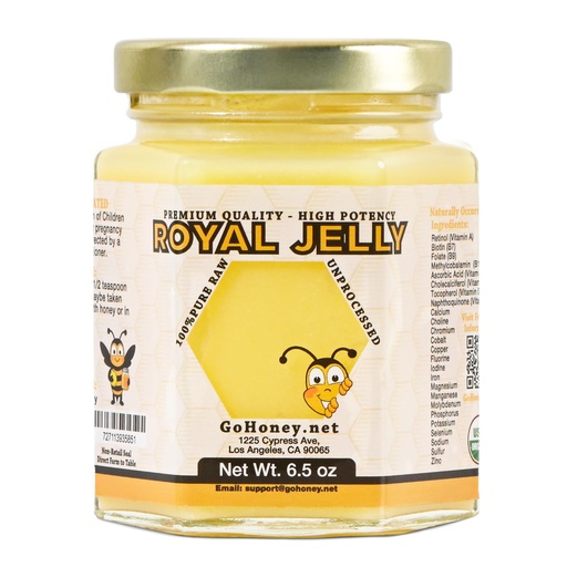 [BRSRMHQLCF4B6EQ2] Royal Jelly Organic - 100% Pure & Raw Royal Jelly - 6.5 oz, Glass jar