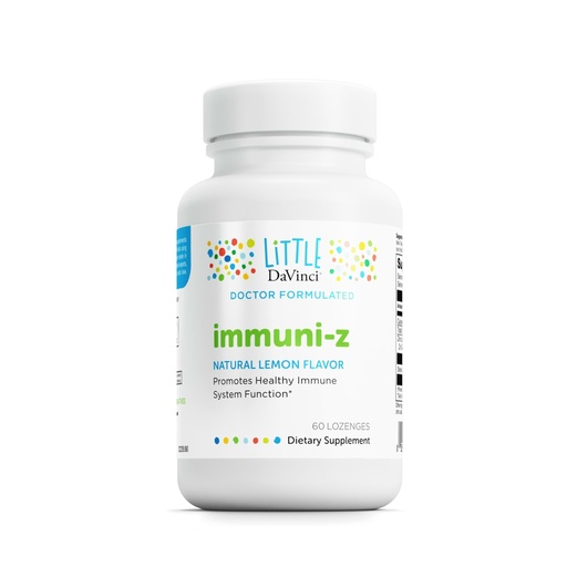 [BRSWGAYODMMAMALA] Little DaVinci Immuni-z - Kids Zinc Lozenge to Support Immune Health, Throat Tissue, Brain Health and Development, Sleep and Focus* - with Zinc Citrate and More - Lemon Flavor - 60 Lozenges