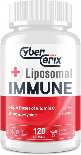 [BRSRAZA6PIDQGHLU] Advanced Liposomal Immune Supplement, Complex L-Lysine 1500 mg, Vitamiinit, Minerals & Herbal Otteita, Täydellinen Daily Wellness Blend miesten & naisten - 120 kapselia