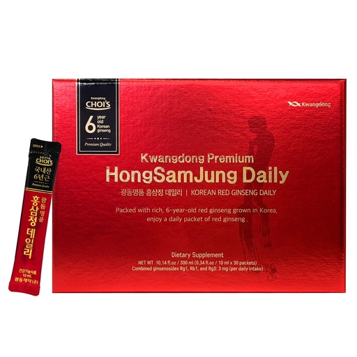 [BRSRAGDQCJ7QACY7] KWANGDONG Korean Red Ginseng Extract - 6-Year Grown Panax Ginseng with High Ginsenoside Concentration - Red Ginseng Tea Sticks for Immune Support, Energy Boost & Fatigue Relief - 30 Daily Packs