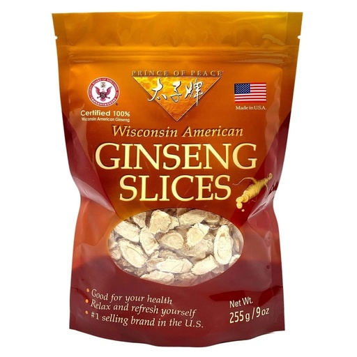 [BRSWYYY5CICRYG3X] Prince Of Peace Pure Ginseng Slices 100% Wisconsin American, 9 Ounce, 255g