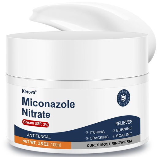 [BRSRGGQNCAMBECAU] Antifungal Cream for Jock Itch, Athletes Foot & Ringworm - 2% Miconazole Nitrate Cream for Humans Skin Fungus, Relieves Itching, Burning, Cracking and Scaling (3.5 Ounce)