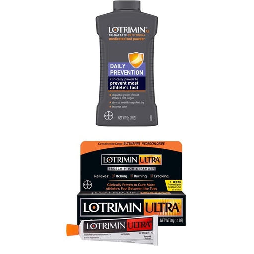 [BRSRMEATBABQIEQV] Lotrimin Athlete's Foot Daily Prevention Powder, 3 Ounce Bottle Ultra Antifungal Cream, 1.1 Ounce, Athlete's Foot Prevention and Jock Itch Relief