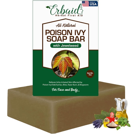 [BRSRM2QRDJ6GYEQ7] Poison Ivy Soap Bar - All Natural Poison Ivy Treatment - Anti-Itch Skin Cleanser Bar for Poison Ivy, Poison Oak & Sumac - Removes Oils, Soothes & Relieves Rashes - 4 oz Bar Made in USA