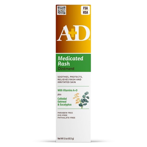 [BRSRABALCUGQGH34] A+D Medicated Rash Ointment 1.5 oz– Relieves Rash & Skin Irritated Skin from Poison Ivy, Eczema, Beard, Bikini, Dry Skin, Chapped Skin, bug bites. Made with Colloidal Oatmeal