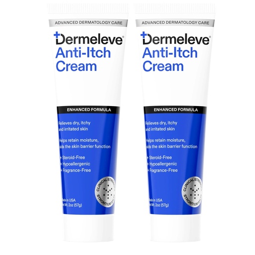 [BRSRAZYTDEHRSYI7] Dermeleve Dermatologist Recommended Steroid Free Anti-Itch Cream - Extra Strength, Safe, Full Body Itch Relief | 2 oz (2 Pack)