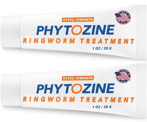 [BRSWYHT4BYOWG23O] PHYTOZINE Anti Fungal Cream For Skin With 1% Tolnaftate - Ringworm Treatment For Humans - Effective Athletes Foot Treatment Cream - Nourished by 15+ Natural Oils & Botanicals - Made in USA-1 oz (2 Pc)