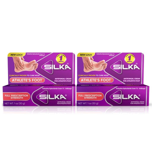 [BRSWGHT4CUNWMGQY] Silka Antifungal Cream, Clinical Anti-Fungus Foot Treatment, Results in 1 Week, Maximum Strength Athlete’s Foot Treatment, Jock Itch, Ringworm Treatment for Humans, Terbinafine Cream, 1oz- 2 Pack