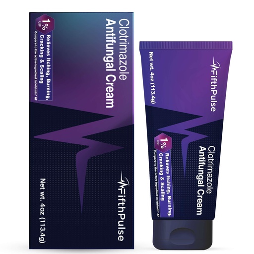 [BRSRGHD5PMCREEIY] FifthPulse Clotrimazole Antifungal Cream, 4oz - Jock Itch, Ringworm, and Athletes Foot Treatment - Anti Fungal Cream for Itching, Redness, Scaling, and Discomfort