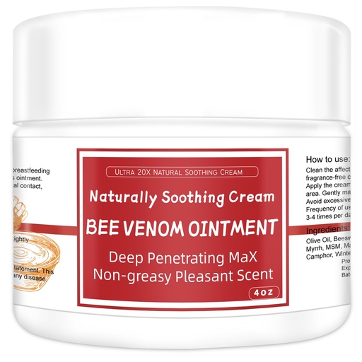 [BRSRAHA5BUNQMFY3] Max Strength Bee Venom Cream, Natural Organic Soothing Treatment for Psoriasis, Rash, Jock Itch, Stubborn Ringworm, Itchy, Dry Skin - All Body Skin for Children & Adults