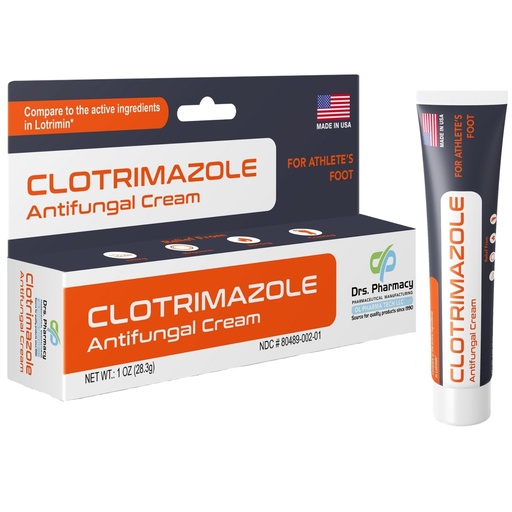 [BRSREFIQPMBWOG3L] Clotrimazole Antifungal Cream – Treats Athlete's Foot, Jock Itch & Ringworm – 1 oz, Made in USA