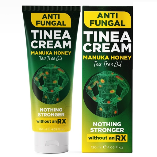 [BRSRE23YCUMGOFI4] Tinea Versicolor Treatment Antifungal Cream | Relieves Itchy Skin, Ringworm, Jock Itch, Athlete’s Foot & Body Odor, Enriched with Manuka Honey & Tea Tree Oil 120 ml