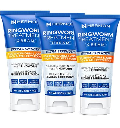 [BRSRYZQBBEHQOETB] Hermon Antifungal Ringworm Cream for Humans - Helps Relieve Itching, Redness & Discomfort from Ringworm, Jock Itch, Athlete’s Foot & Tinea Versicolor - Gentle for Adults & Kids 3Pack