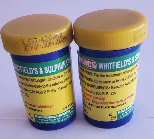 [BRSRAGIZBN7G2H33] MACS Whitfield's and Sulphur Fungal Infection of The Skin Ointment - 28g (Pack of 2)