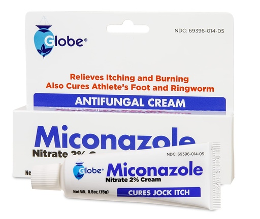 [BRSWEC34C4CQYHQZ] Globe Miconazole Nitrate 2% Antifungal Cream 0.5 oz, Cures Most Athletes Foot, Jock Itch, Ringworm. (2 Pack)