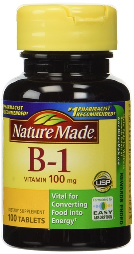 [BRSWIYI5CIPRAA36] Nature Made Vitamin B-1 100 mg, 100 Tablets (Pack of 3)