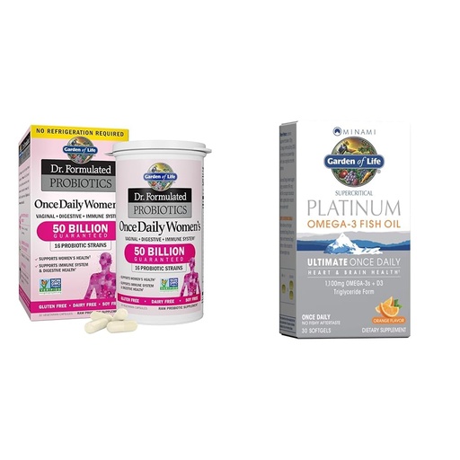 [BRSRAY33CIORSHLJ] Garden of Life Women's Probiotics 50 Billion 16 Strains Once Daily 30 Count & Minami 1100mg Omega 3 Fish Oil 30 Softgels