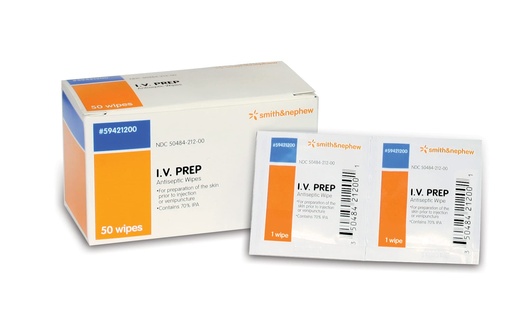 [BRSWIZIIDF5BKYD4] Smith+Nephew I.V. PREP Antiseptic Wipes 50 Count