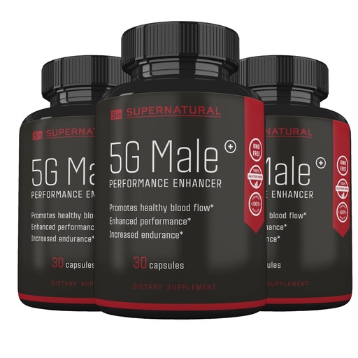 [BRSRMZQCBEMGKHQ3] Supernatural Man 5G Male Natural T Booster Enhancing Supplement for Blood Flow, Stamina, Strength & Endurance - Ginseng, Garlic, Ginkgo, Ginger Root, Vitamin D Supports Healthy Males - 90 Capsules