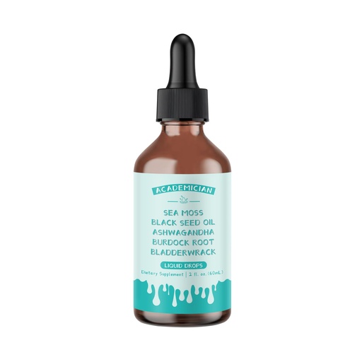 [BRSREHT6CENGGHLA] Sea Moss Drops with Ashwagandha Tincture Black Seed Oil Burdock Root Bladderwrack Liquid Drops - 60ml