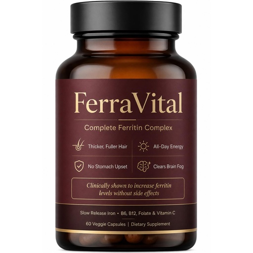 [BRSRYZTYBEFAMALO] FerraVital Ferritin Supplement for Women – Iron Supplement with Ferrous Glycinate, Vitamin C, B12, B6, Folate & Zinc – Supports Healthy Iron Levels & Daily Energy – 60 Capsules