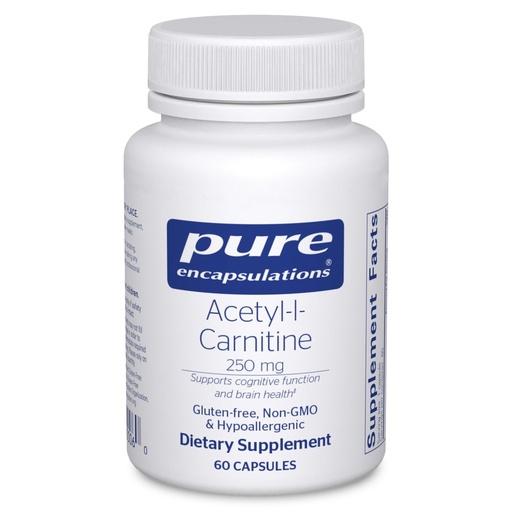 [BRSWIY37PICB4F3M] Pure Encapsulations Acetyl-L-Carnitine 250 mg - Memory & Brain Supplement - Brain Support & Focus* - Gluten Free & Non-GMO - 60 Capsules