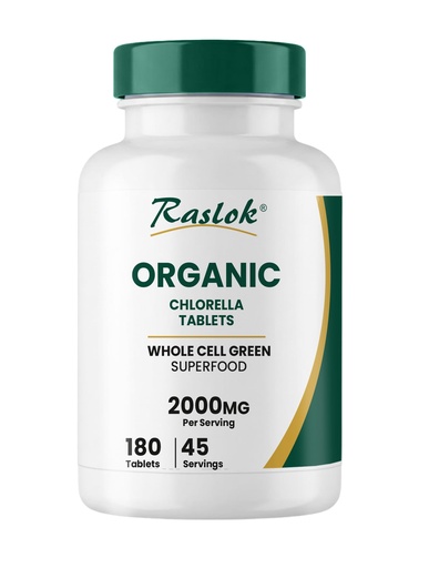 [BRSRGCQTOYIAGCIY] Raslok Organic Chlorella Tablets 2000 mg Per Serving (180 Tablets) – Premium Algae from Parry Nutraceuticals (E.I.D. Parry) – Whole Cell, Non-GMO, Plant-Based Supplement