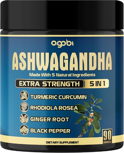 [BRSROC3ROADWMG33] agobi Ashwagandha Supplement Capsules - 90 Counts for 3-Month Supply