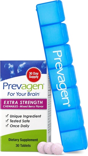 [BRSWKFYTOV6QKE3Y] Prevagen Extra Tugevus Segatud Berry närimistables - 30 tabletti (1 kuu tarne) | Formuleeritud oma aju | 20 mg Apoaequorin Plus Vitamiin D3 7-päevase pill Minder