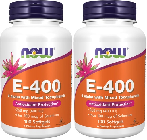 [BRSRGGQKBYPGYFDH] Now Supplements, Vitamin E-400 IU, Mixed Tocopherols, Antioxidant Protection*, 100 Softgels, (Pack of 2)