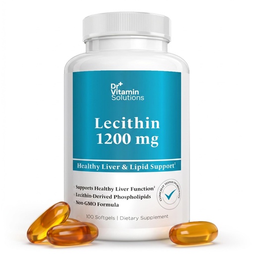[BRSRGCYLOEJROCL7] Soy Lecithin 1200 mg Softgels, Non-GMO Brain and Liver Support, 100 Count | Phosphatidylcholine and Phospholipids for Cognitive and Cellular Health, Made in USA, 100 Day Supply, Easy-to-Swallow
