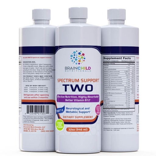 [BRSREA33CUIBUGYV] BrainChild Nutritionals Spectrum Support II P5P Vitamins Liquid Supplement for Autism - Bioavailable B6 (P-5-P) with Herbs for Kids & Adults on the Spectrum, Gluten-Free - Lemon Lime 32oz
