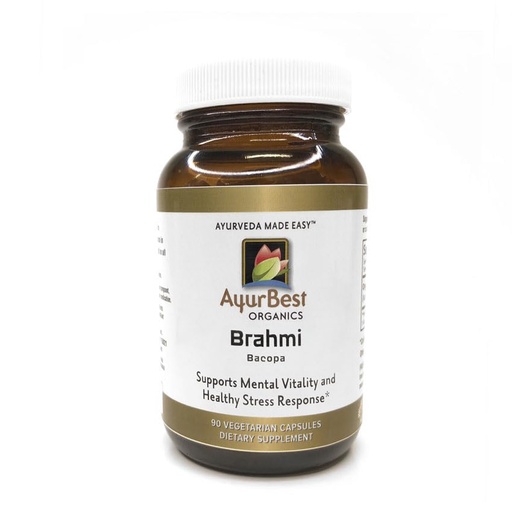 [BRSRAH3QCQFAMYLX] Brahmi Bacopa Herbal Supplements 400mg Capsules, USDA Organic, Kosher - 90 Count