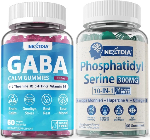 [BRSRAYANOIBGGCLH] Bundle - Phosphatidylserine Gummies 120 Counts + GABA Gummies 120 Counts
