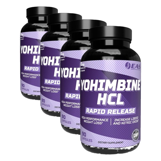 [BRSRGGQZCIDRY2DX] EAS Yohimbine HCL | Improved Weight Loss & Athletic Performance | Rapid Release Technology | Gluten Free, Non GMO, Vegetarian Friendly | 90 Capsules (Pack of 4)