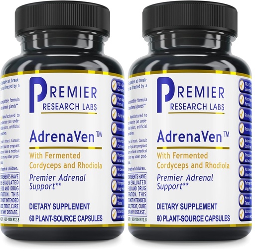 [BRSRGFI7OINQ4CDB] Premier Research Labs 30 Servings-AdrenaVen - Adrenal Health Supplement, Supports Adrenal Gland Health and Stress Response - Organic Adrenal Health - 60 Plant-Source Capsules (Pack of 2)