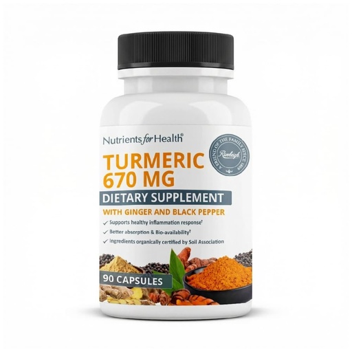 [BRSW2EL3BMHWE3TL] Rawleigh Turmeric 670mg: 90 Day Supply, Vegan Capsules. Organic Curcumin Supplement with Black Pepper & Ginger, Curcuminoids and BioPerine for Immunity, Bone & Joint Care. High Absorption, Non GMO