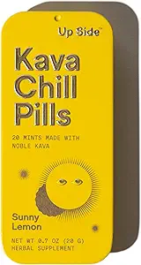 [BRSROFD2BAOQGH3X] Up Side Kava Chill Pills, Kava Kava Candy Moon Mint Flavor, Natural Supplement for Calm & Stress Support, 6 Pack 20 Mints