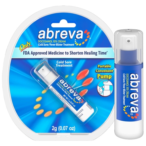[BRSWIYQ4AICRS2DK] Abreva 10 Percent Docosanol Cold Sore Treatment, Treats Your Fever Blister in 2.5 Days - 0.07 oz Pump