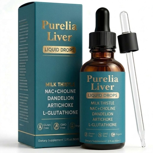 [BRSRYZLQPIDRQFL3] Purelia Liver Restore Drops, with Milk Thistle Choline, L-Glutathionefor Liver Cleanse 2 Fl Oz (1PCS)