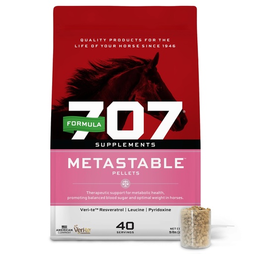 [BRSREH3RCFYQGFL4] Formula 707 MetaStable Pellets for Horses 5 lb Bag – 40 Servings – University-Studied Support for Horses with Laminitis, Insulin Resistance & Metabolic Disorders