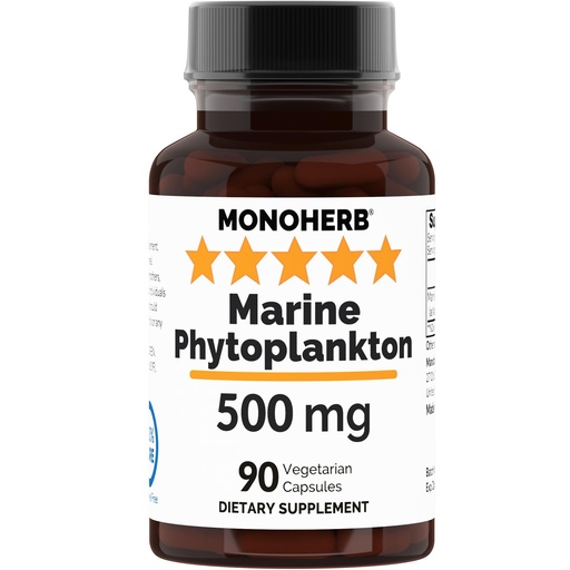 [BRSROCQ2AQGWMFD3] MONOHERB Marine Phytoplankton 500 mg - 90 Vegetarian Capsules